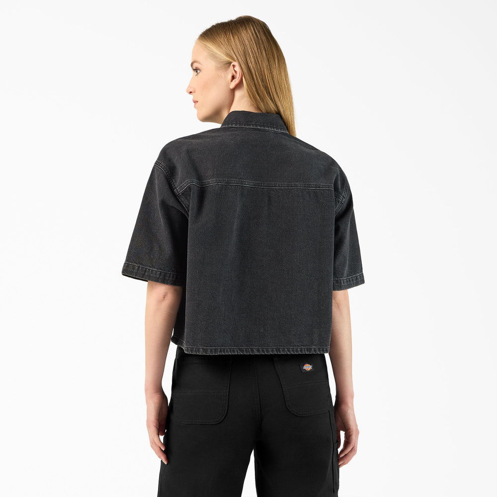 Women's Cropped Denim Work Shirt