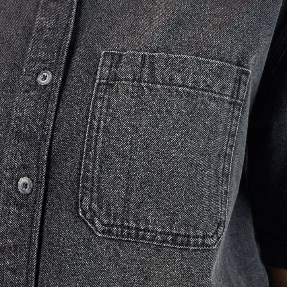 Women's Cropped Denim Work Shirt