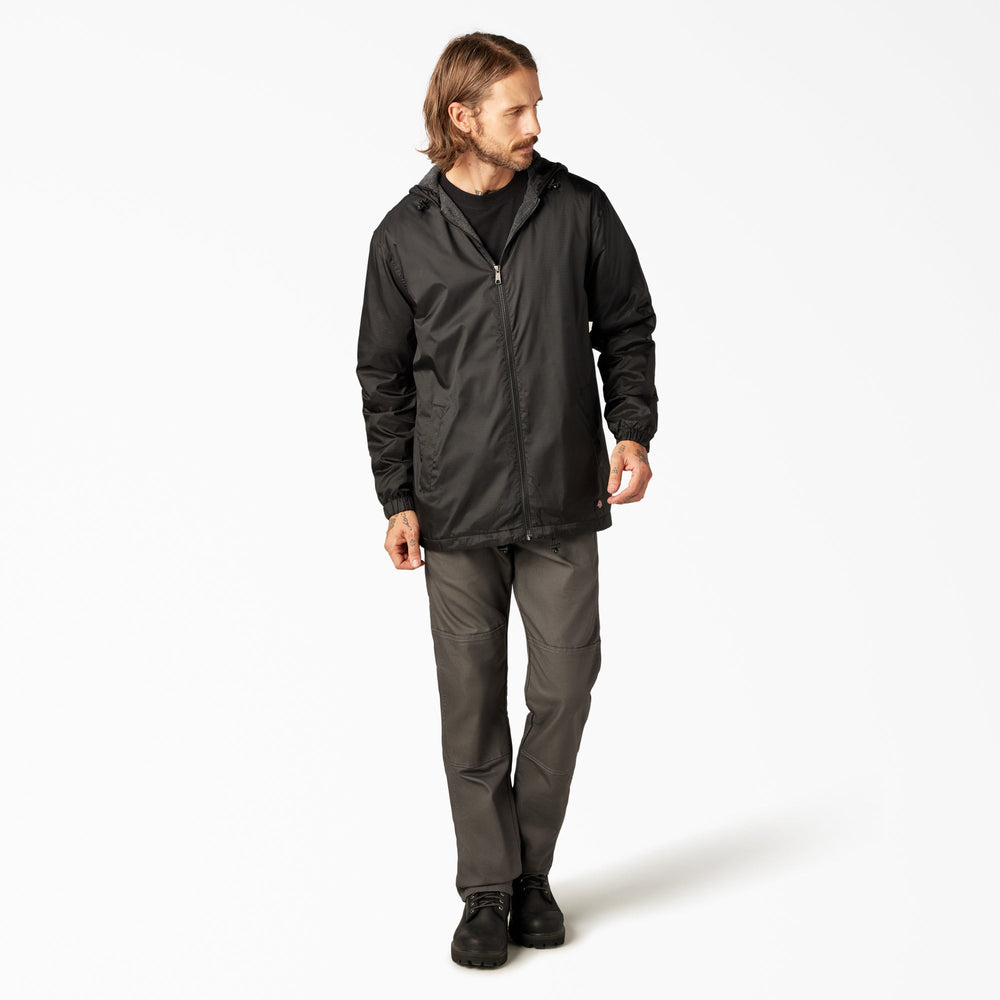 Fleece Lined Nylon Hooded Jacket