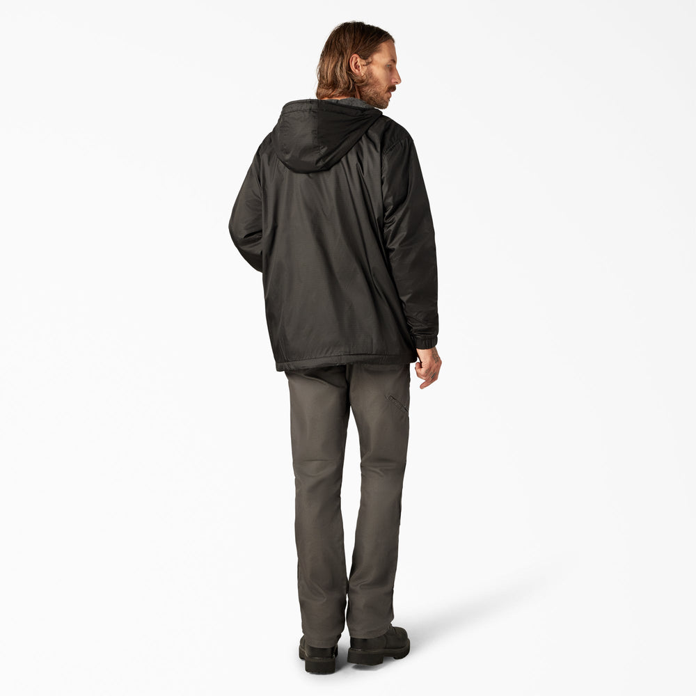 Fleece Lined Nylon Hooded Jacket