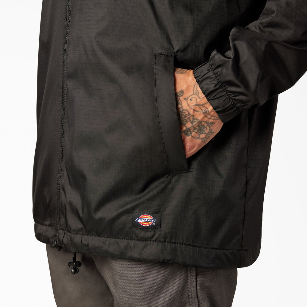 Fleece Lined Nylon Hooded Jacket