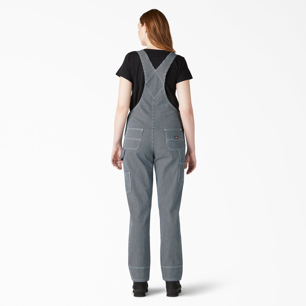 Women's Hickory Stripe Boyfriend Fit Bib Overalls