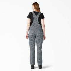 Women's Hickory Stripe Boyfriend Fit Bib Overalls