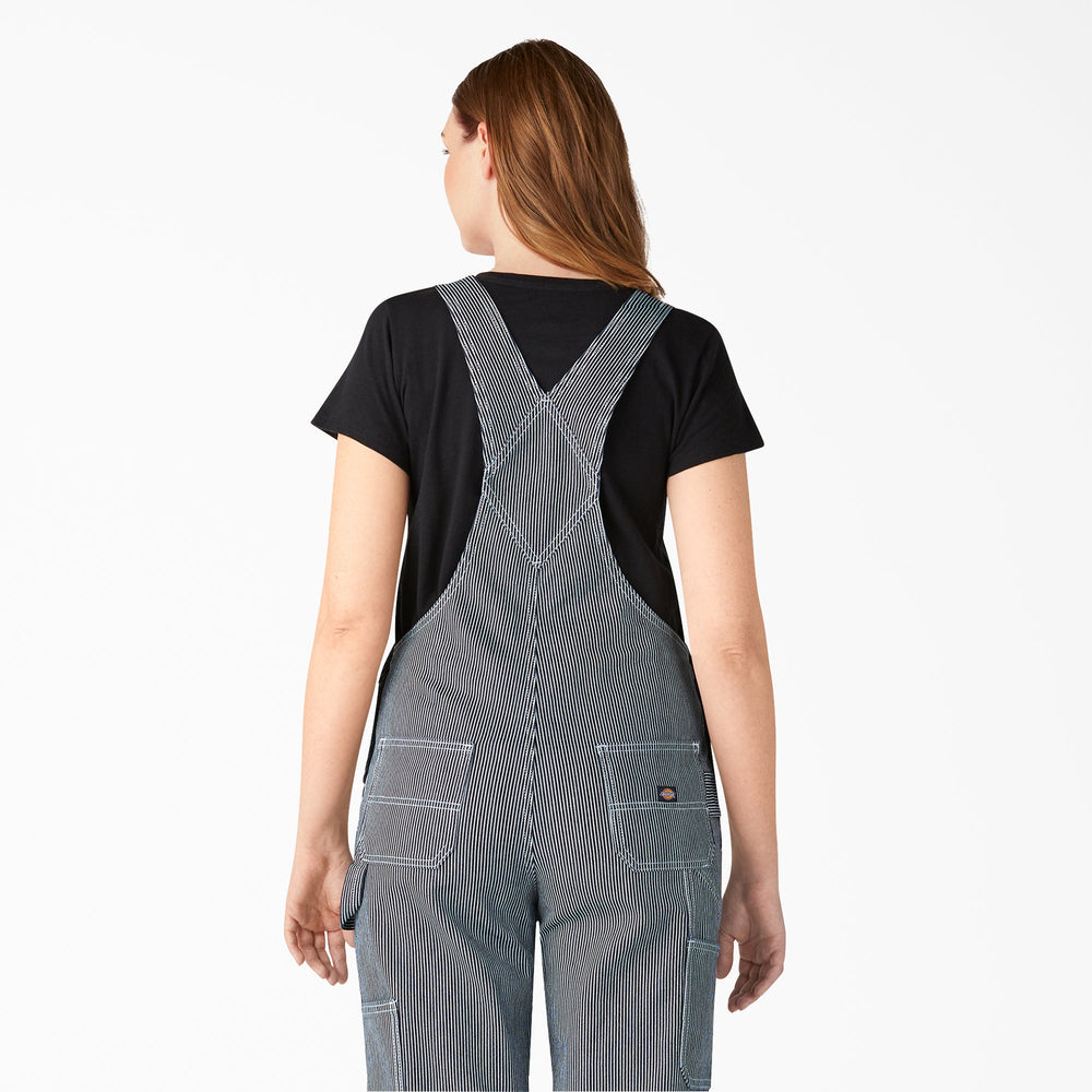 Women's Hickory Stripe Boyfriend Fit Bib Overalls