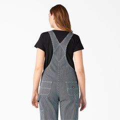 Women's Hickory Stripe Boyfriend Fit Bib Overalls