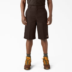 Loose Fit Flat Front Work Shorts, 13"