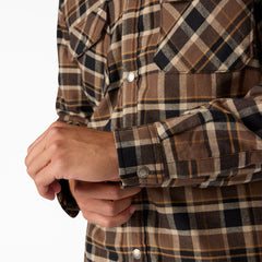 Water Repellent Fleece-Lined Flannel Shirt Jacket