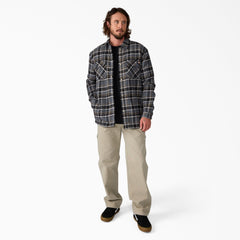 Water Repellent Fleece-Lined Flannel Shirt Jacket