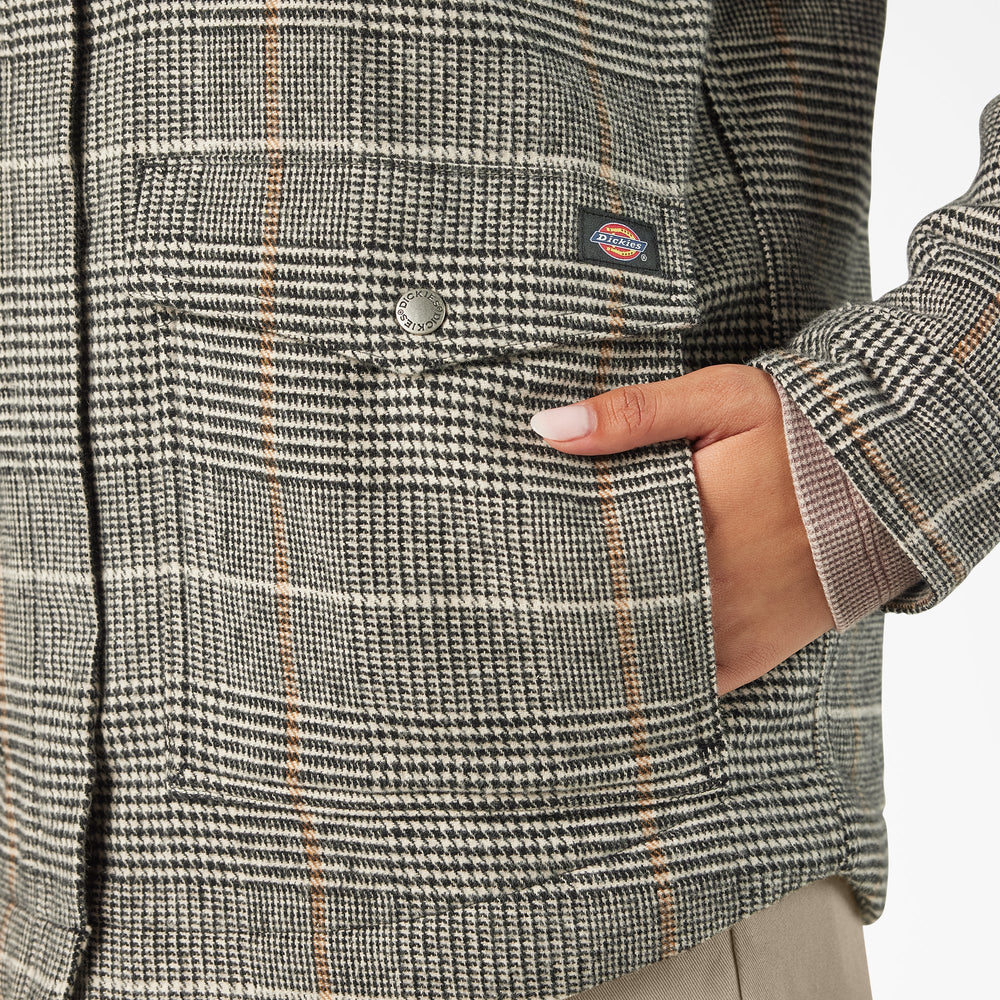 Women’s Fleece Lined Flannel Chore Coat