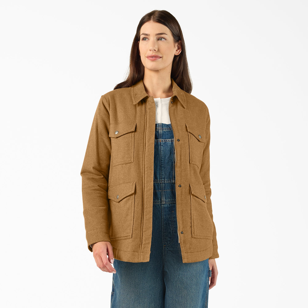 Women’s Fleece Lined Flannel Chore Coat