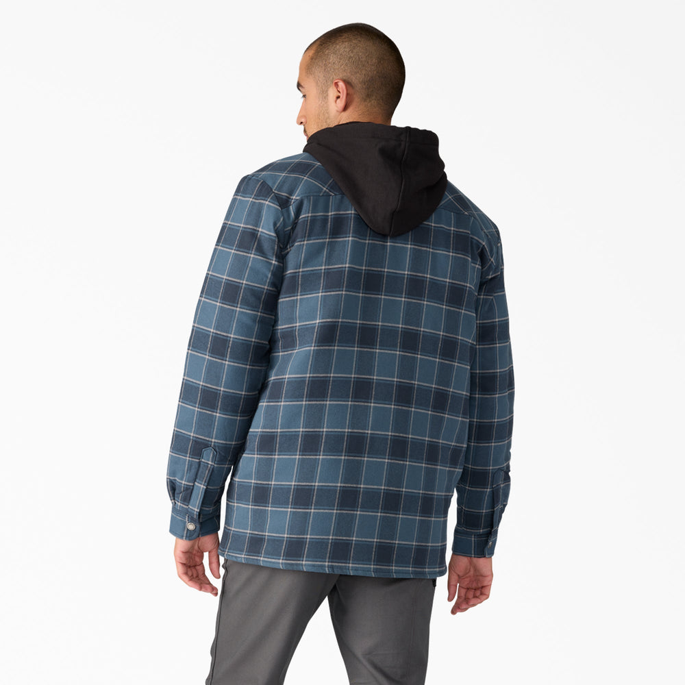 Water Repellent Flannel Hooded Shirt Jacket