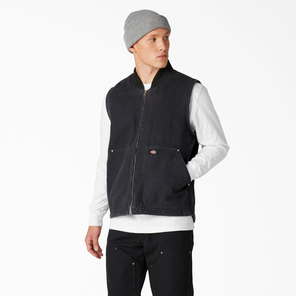 Stonewashed Duck High Pile Fleece Lined Vest