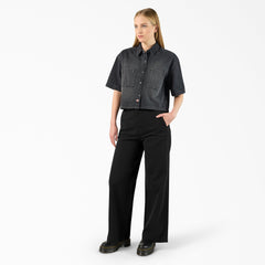 Women's Cropped Denim Work Shirt