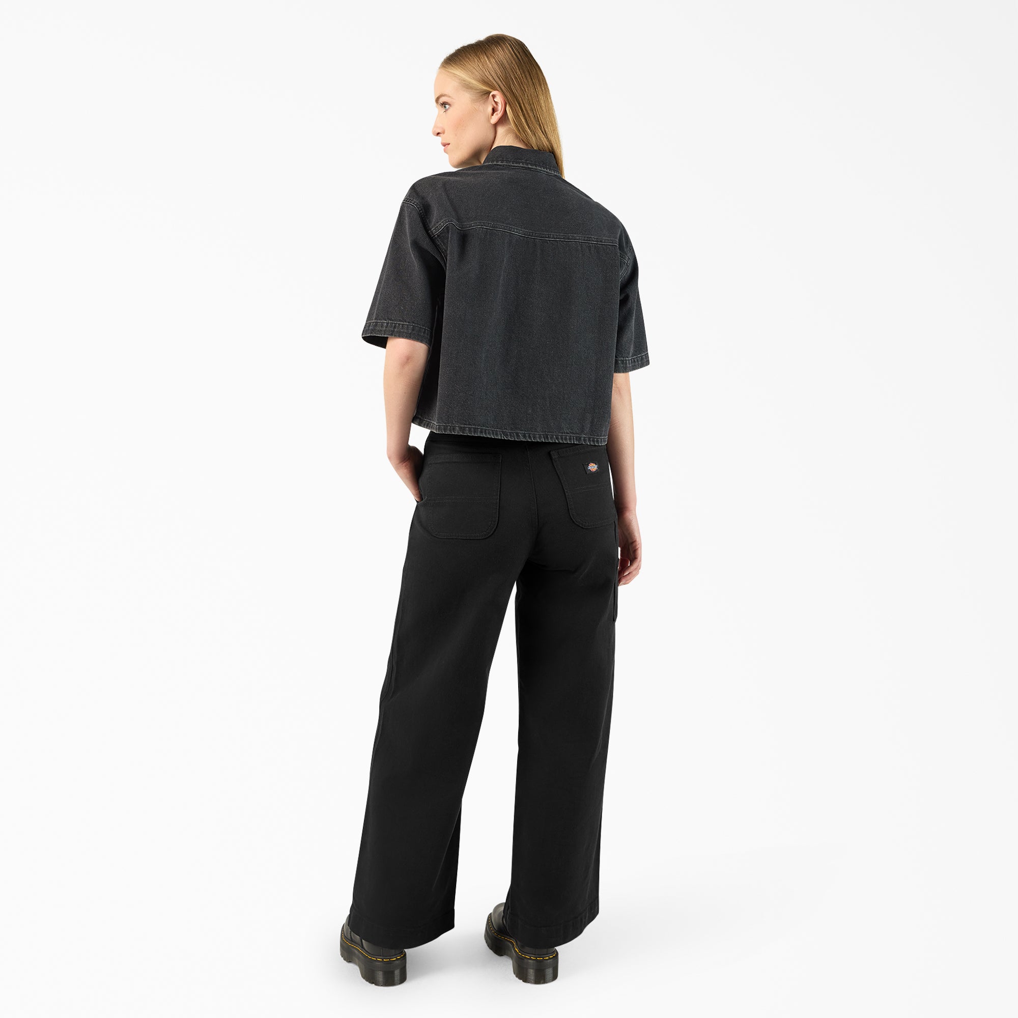 Women's Cropped Denim Work Shirt