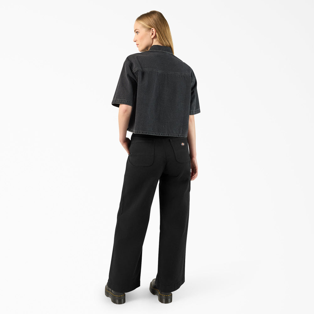 Women's Cropped Denim Work Shirt