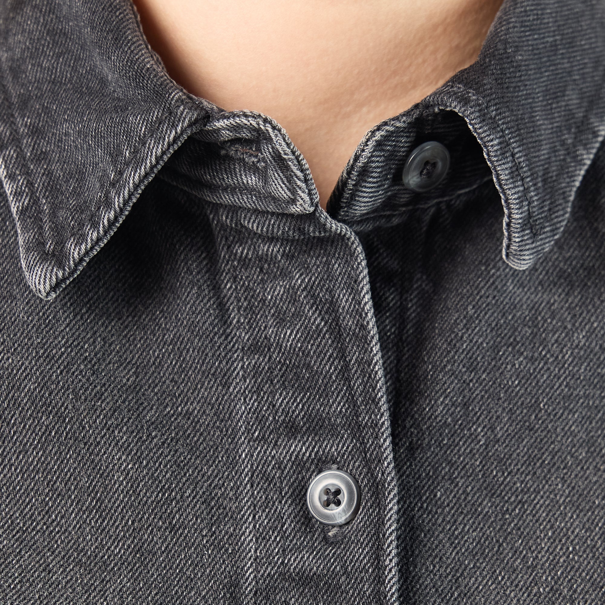 Women's Cropped Denim Work Shirt