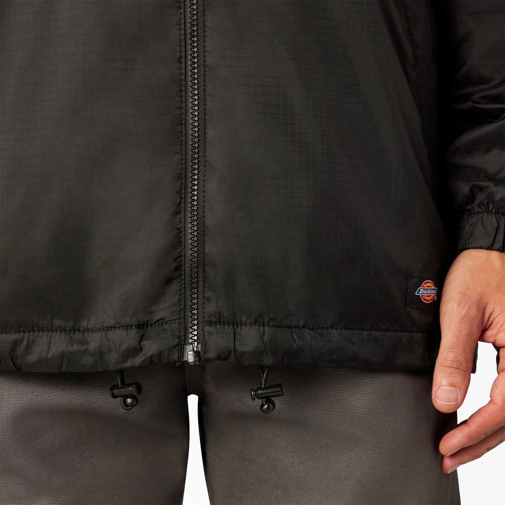 Fleece Lined Nylon Hooded Jacket