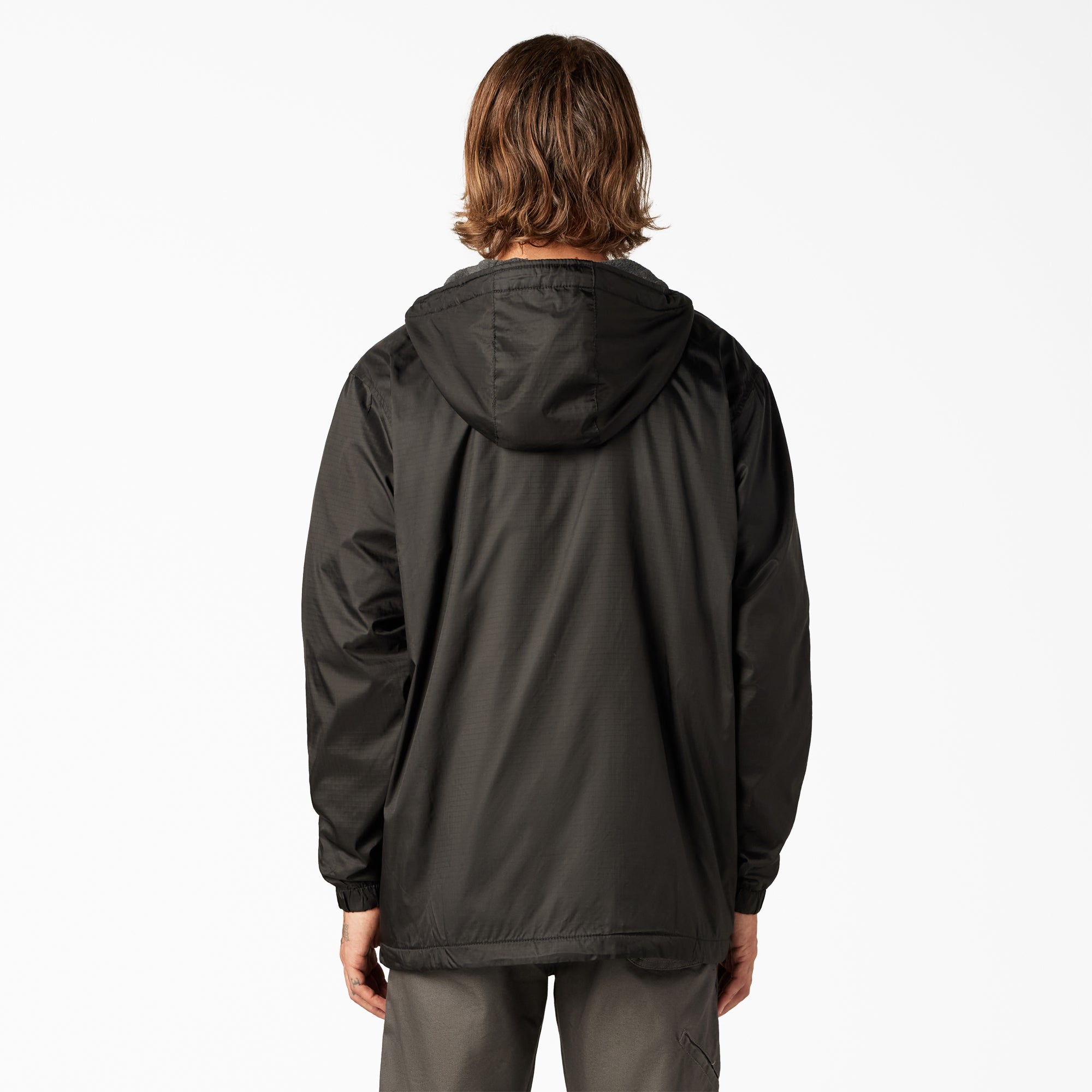 Fleece Lined Nylon Hooded Jacket