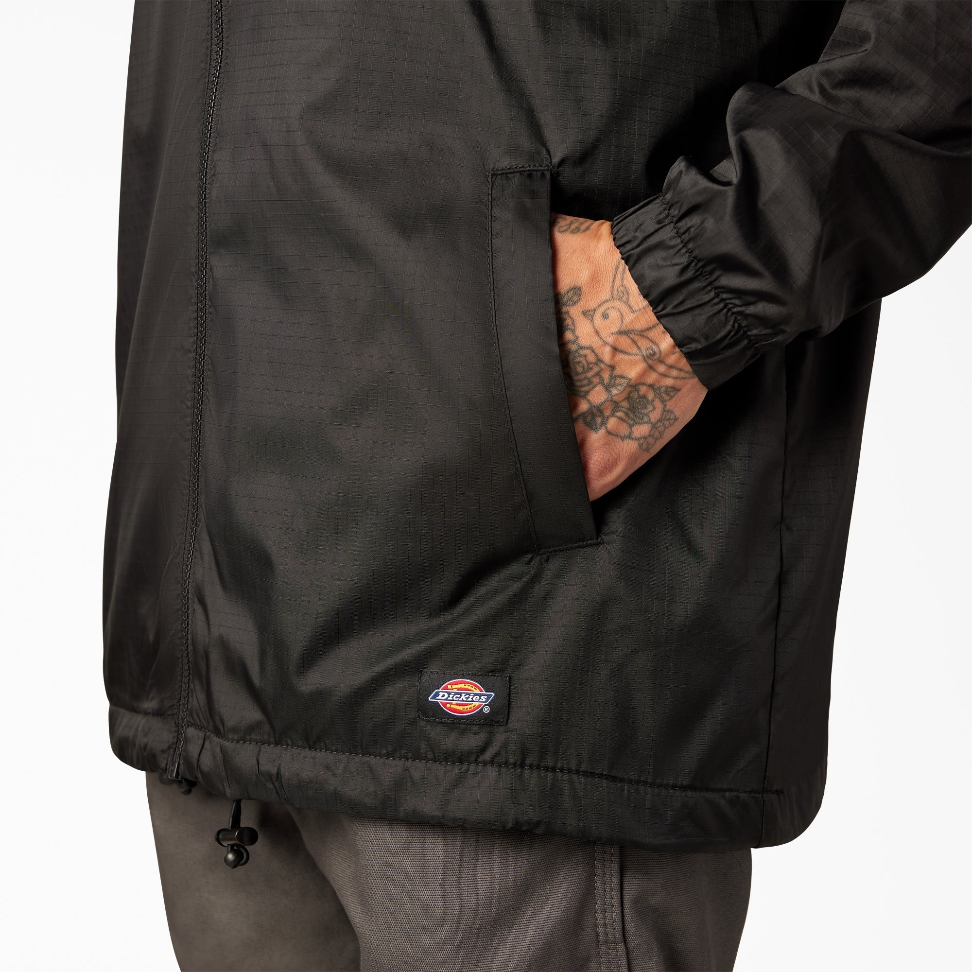 Fleece Lined Nylon Hooded Jacket