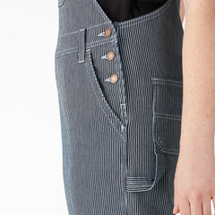 Women's Hickory Stripe Boyfriend Fit Bib Overalls