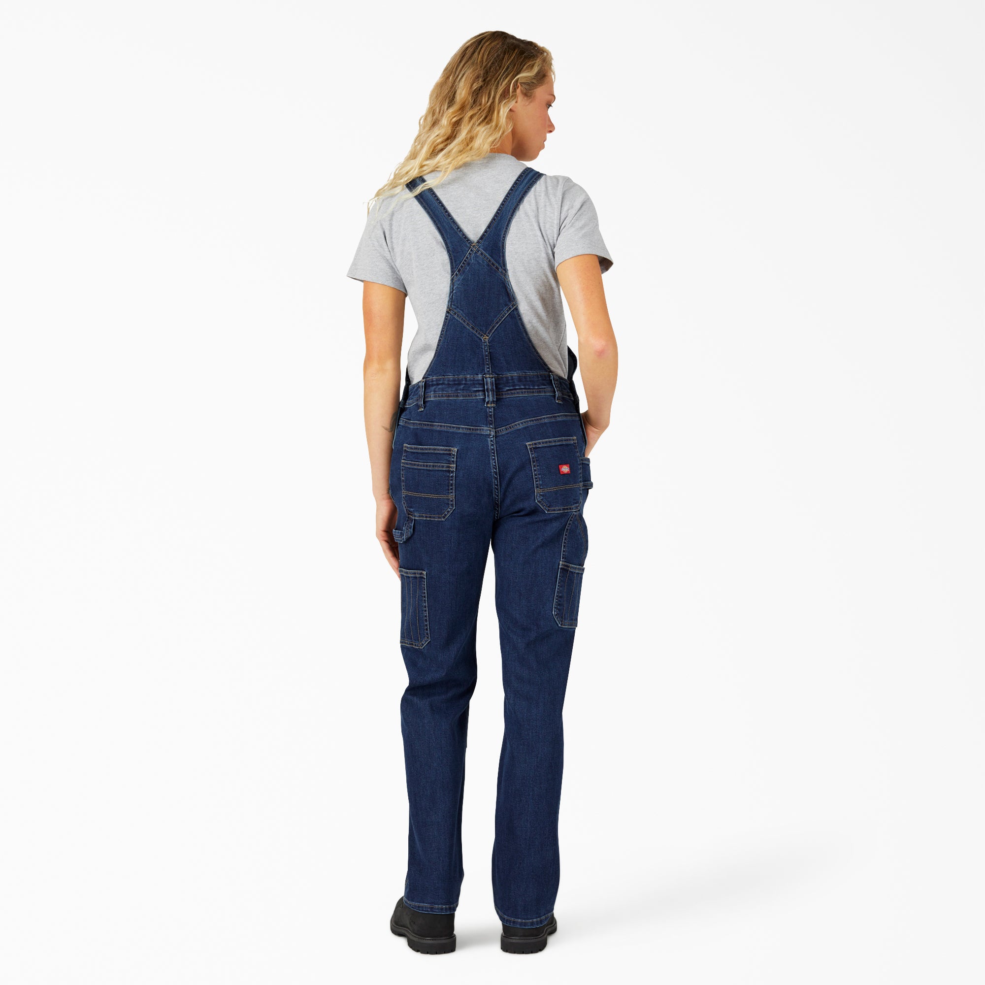 Women's Straight Fit Denim Double Front Bib Overalls