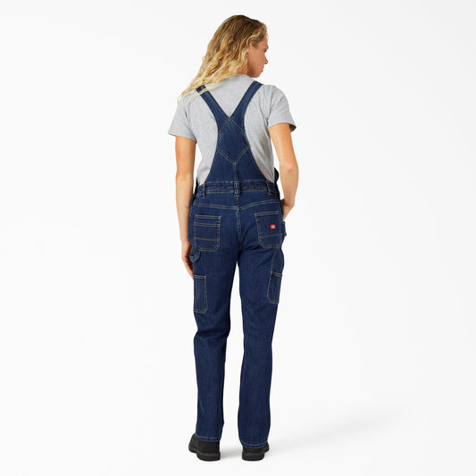 Women's Straight Fit Denim Double Front Bib Overalls