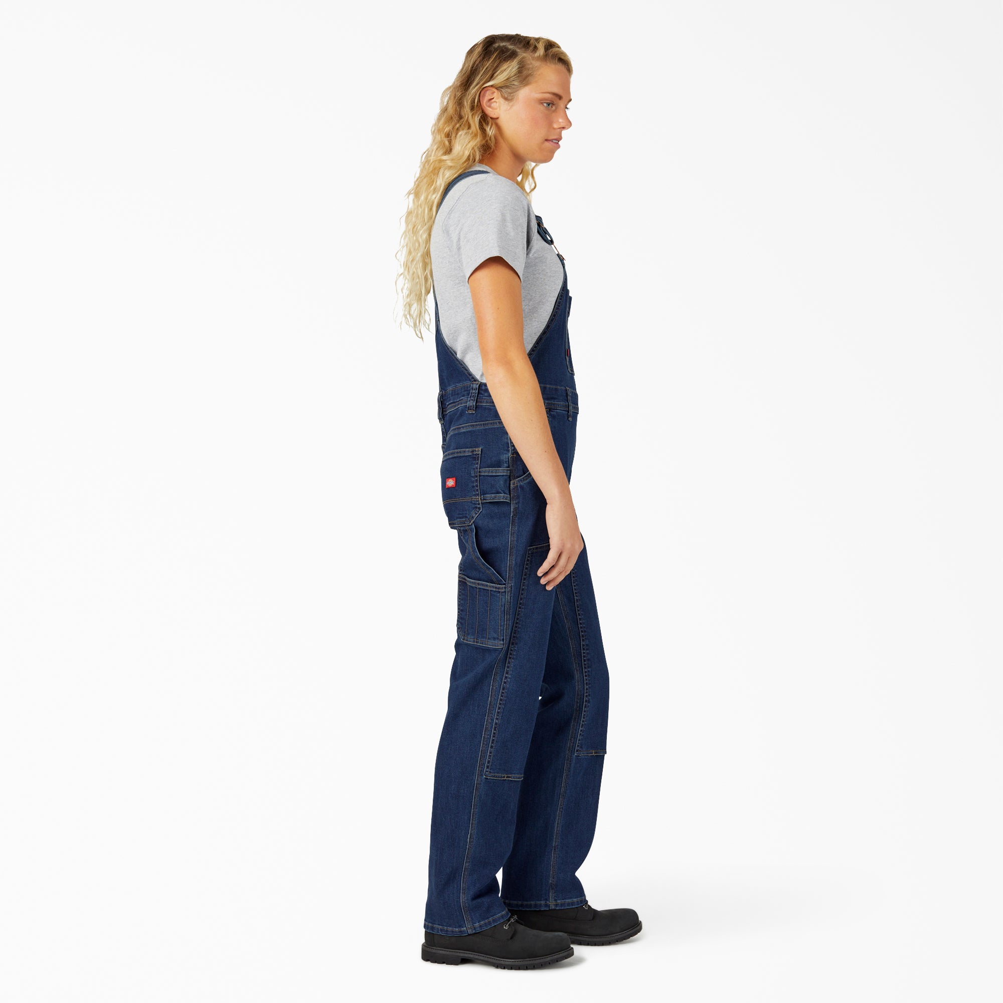 Women's Straight Fit Denim Double Front Bib Overalls