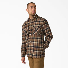 Water Repellent Fleece-Lined Flannel Shirt Jacket