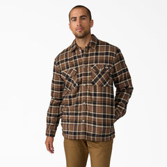 Water Repellent Fleece-Lined Flannel Shirt Jacket