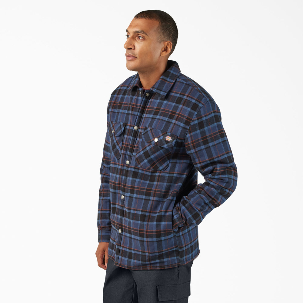 Water Repellent Fleece-Lined Flannel Shirt Jacket