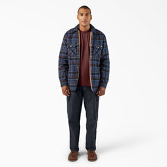 Water Repellent Fleece-Lined Flannel Shirt Jacket
