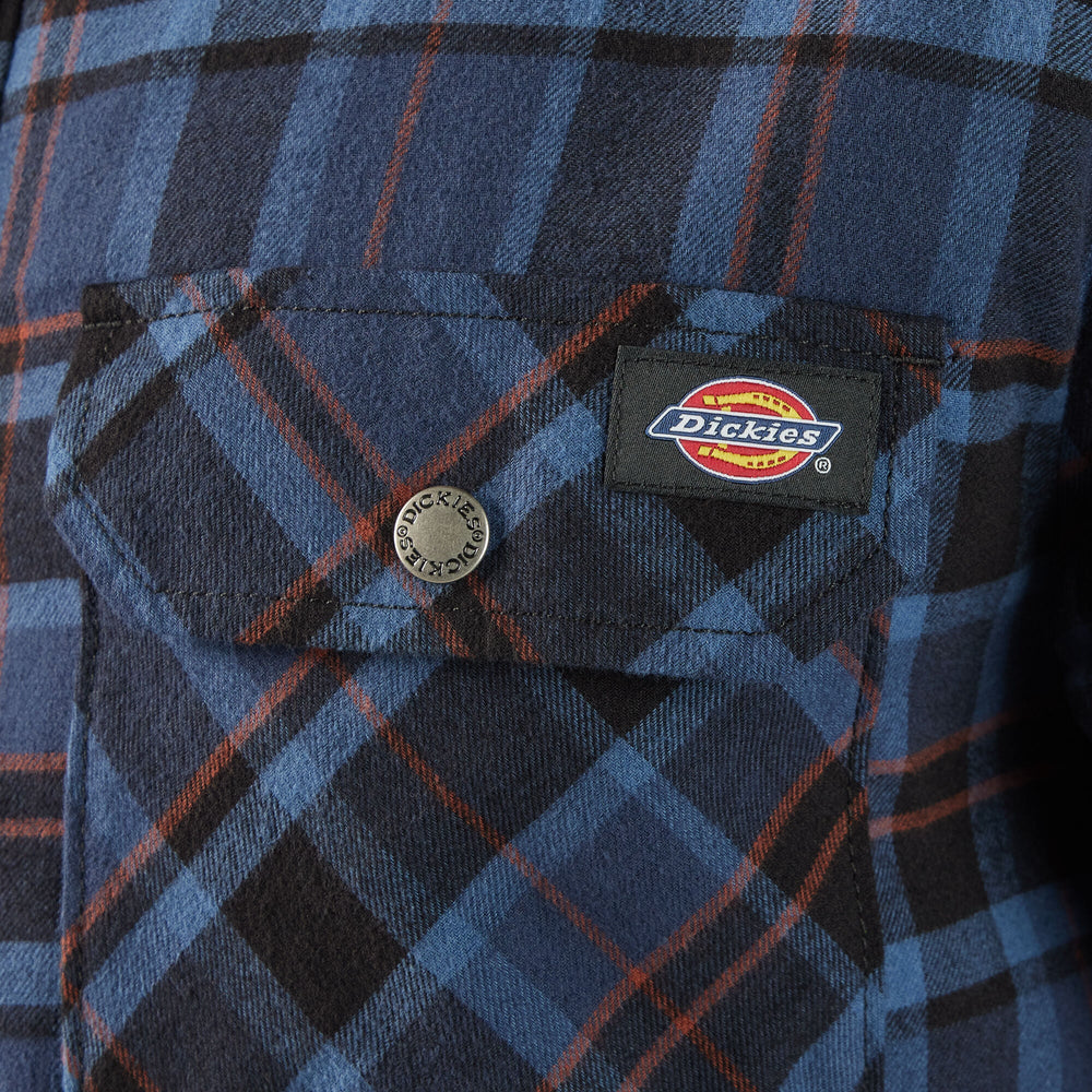 Water Repellent Fleece-Lined Flannel Shirt Jacket