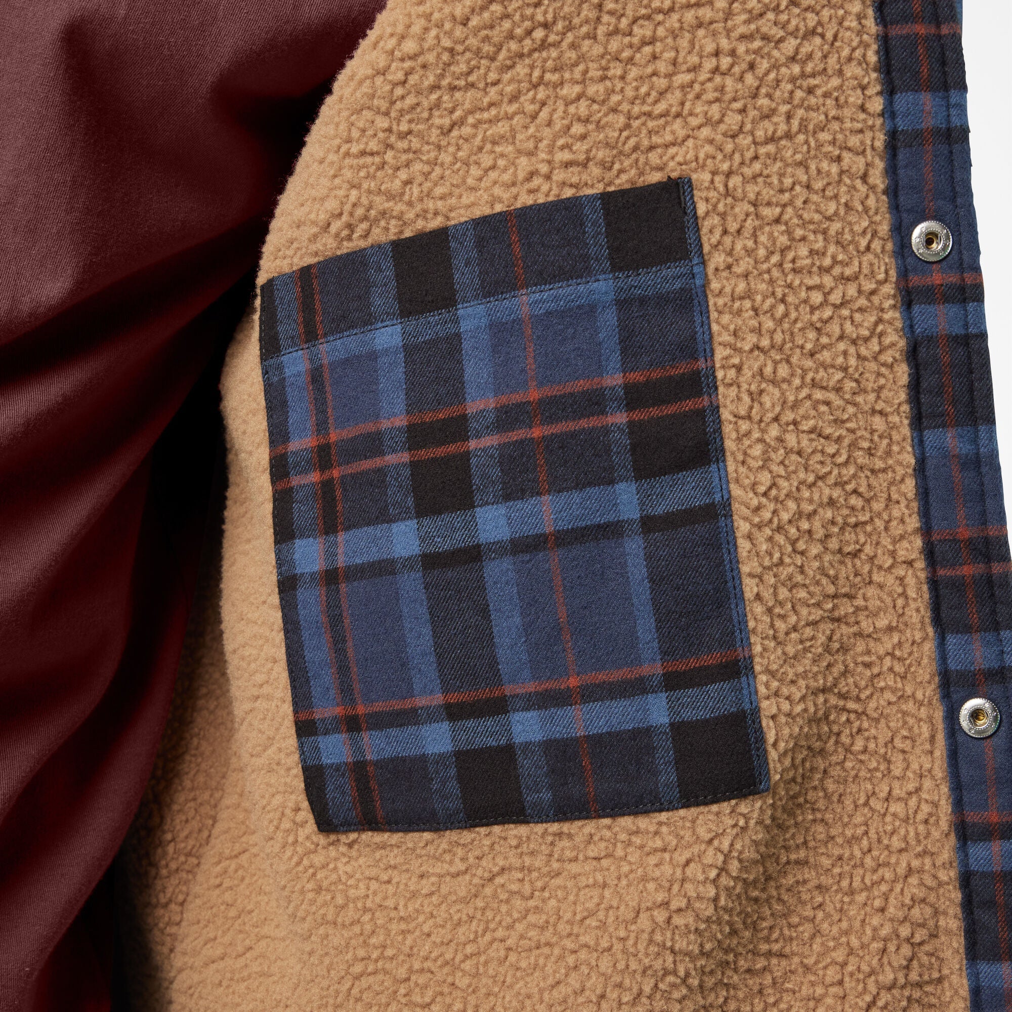 Water Repellent Fleece-Lined Flannel Shirt Jacket