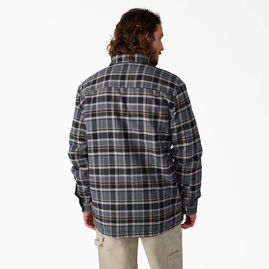 Water Repellent Fleece-Lined Flannel Shirt Jacket