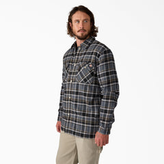 Water Repellent Fleece-Lined Flannel Shirt Jacket