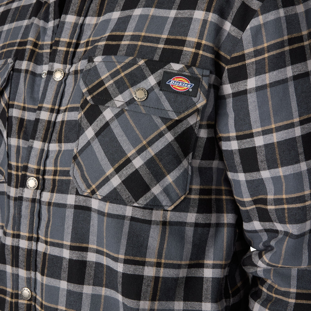 Water Repellent Fleece-Lined Flannel Shirt Jacket