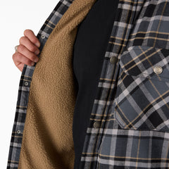 Water Repellent Fleece-Lined Flannel Shirt Jacket
