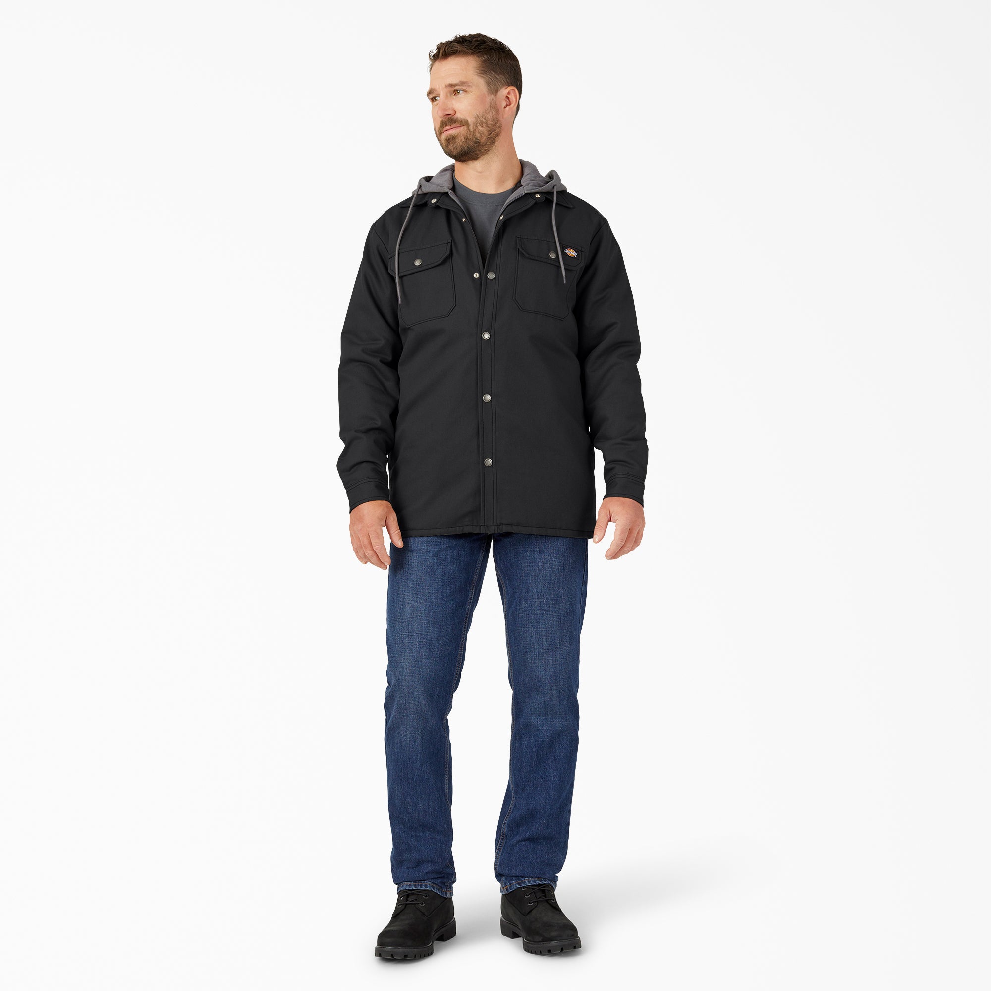 Water Repellent Duck Hooded Shirt Jacket