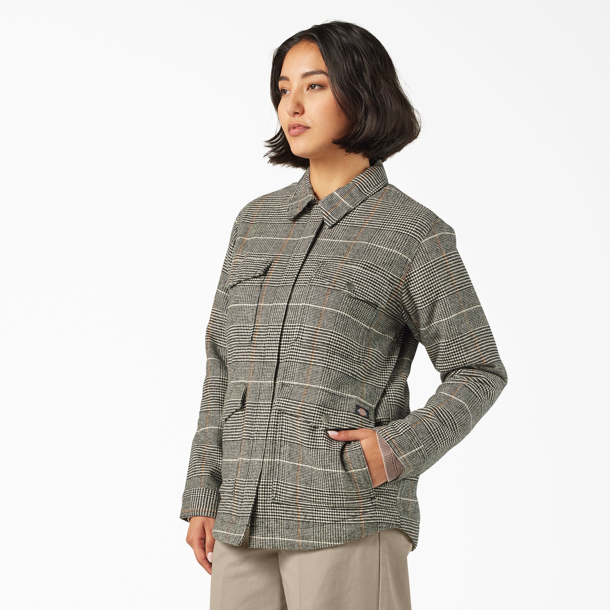 Women’s Fleece Lined Flannel Chore Coat