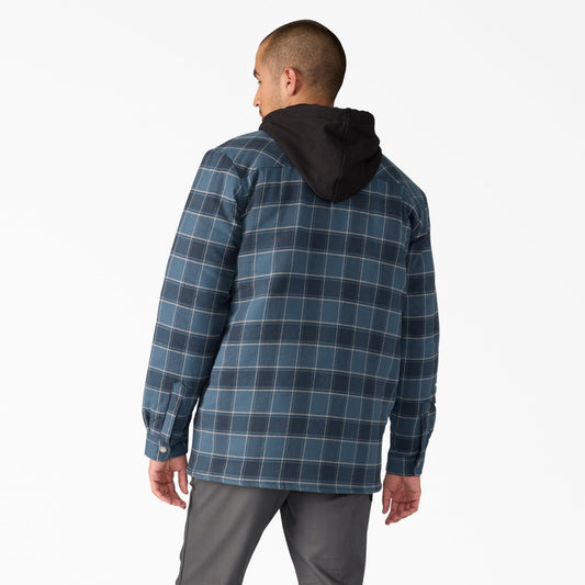 Water Repellent Flannel Hooded Shirt Jacket