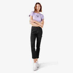 Women's Slim Straight Fit Roll Hem Carpenter Pants