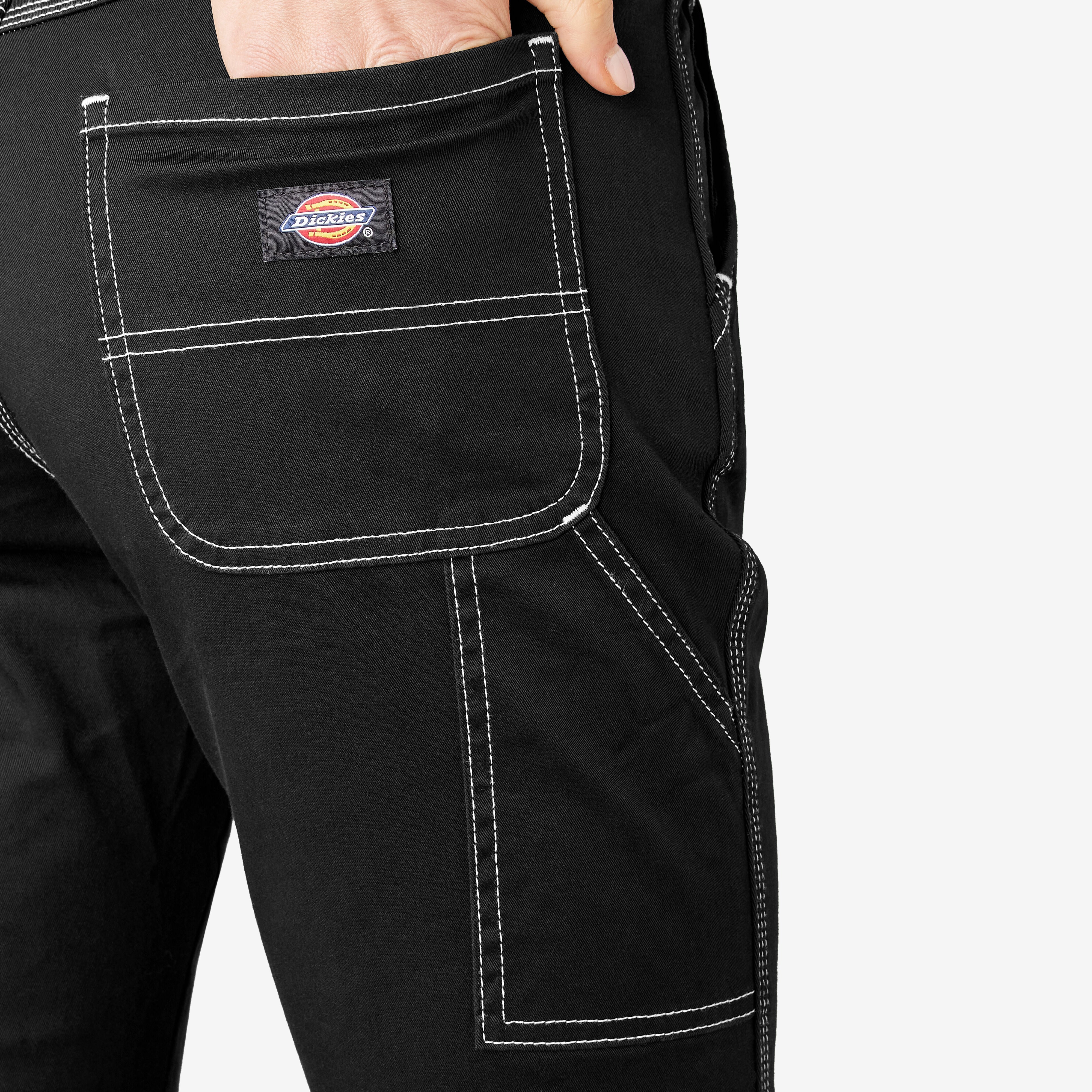 Women's Slim Straight Fit Roll Hem Carpenter Pants