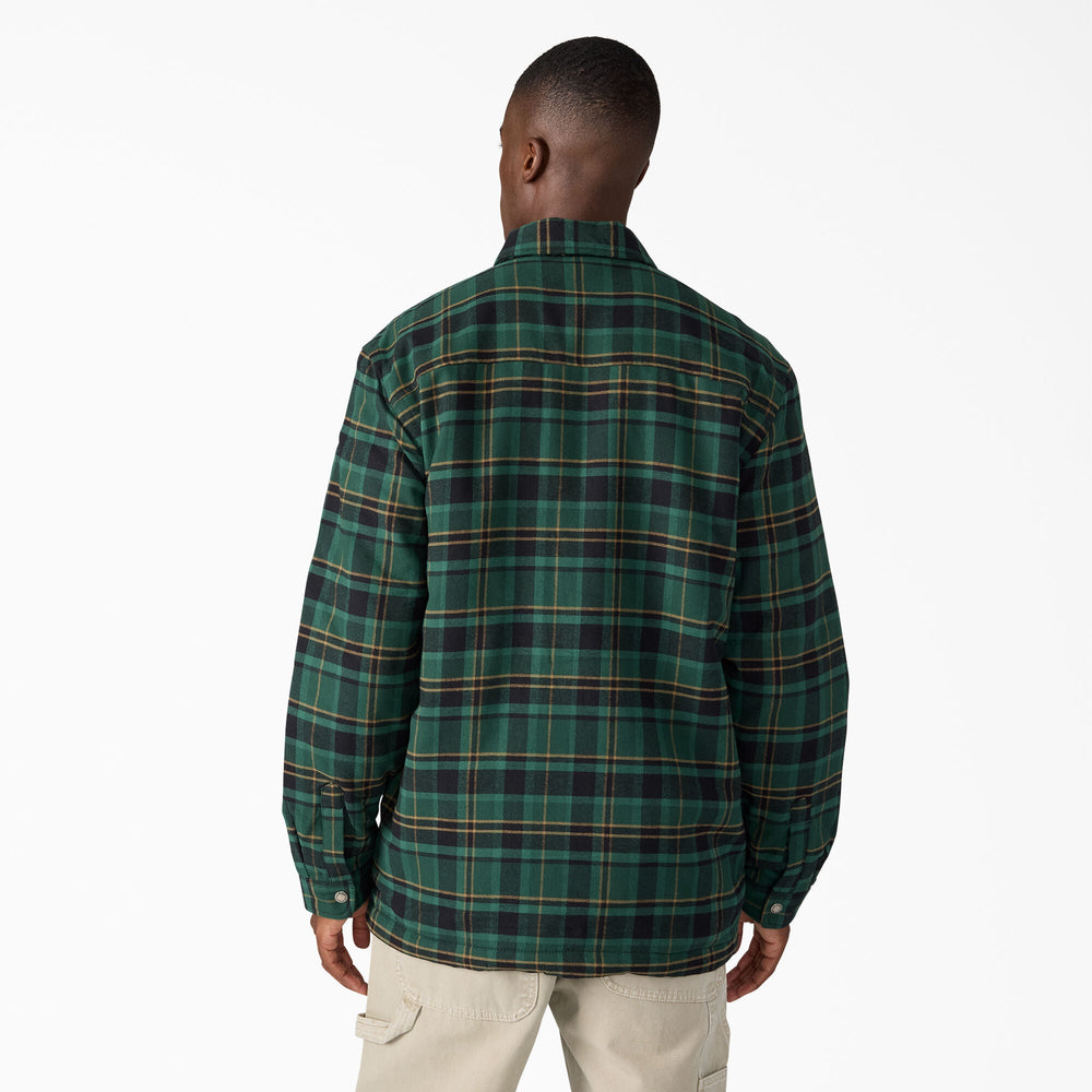 Water Repellent Fleece-Lined Flannel Shirt Jacket