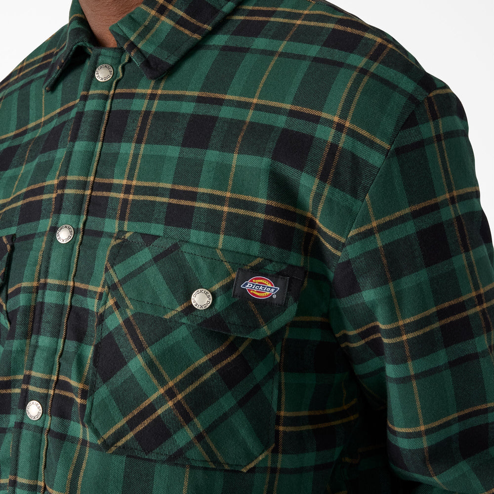 Water Repellent Fleece-Lined Flannel Shirt Jacket