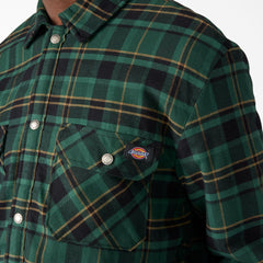 Water Repellent Fleece-Lined Flannel Shirt Jacket